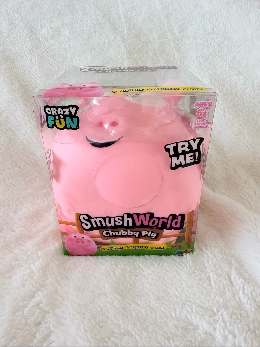 Crazy Fun Smush World Chubby Pig Squishy Fidget Toy - Viral - Five Below